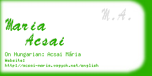 maria acsai business card